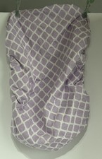 Kushies Ben and Noa Girls Purple  White Fitted Bassinet Cotton Sheet 18x30