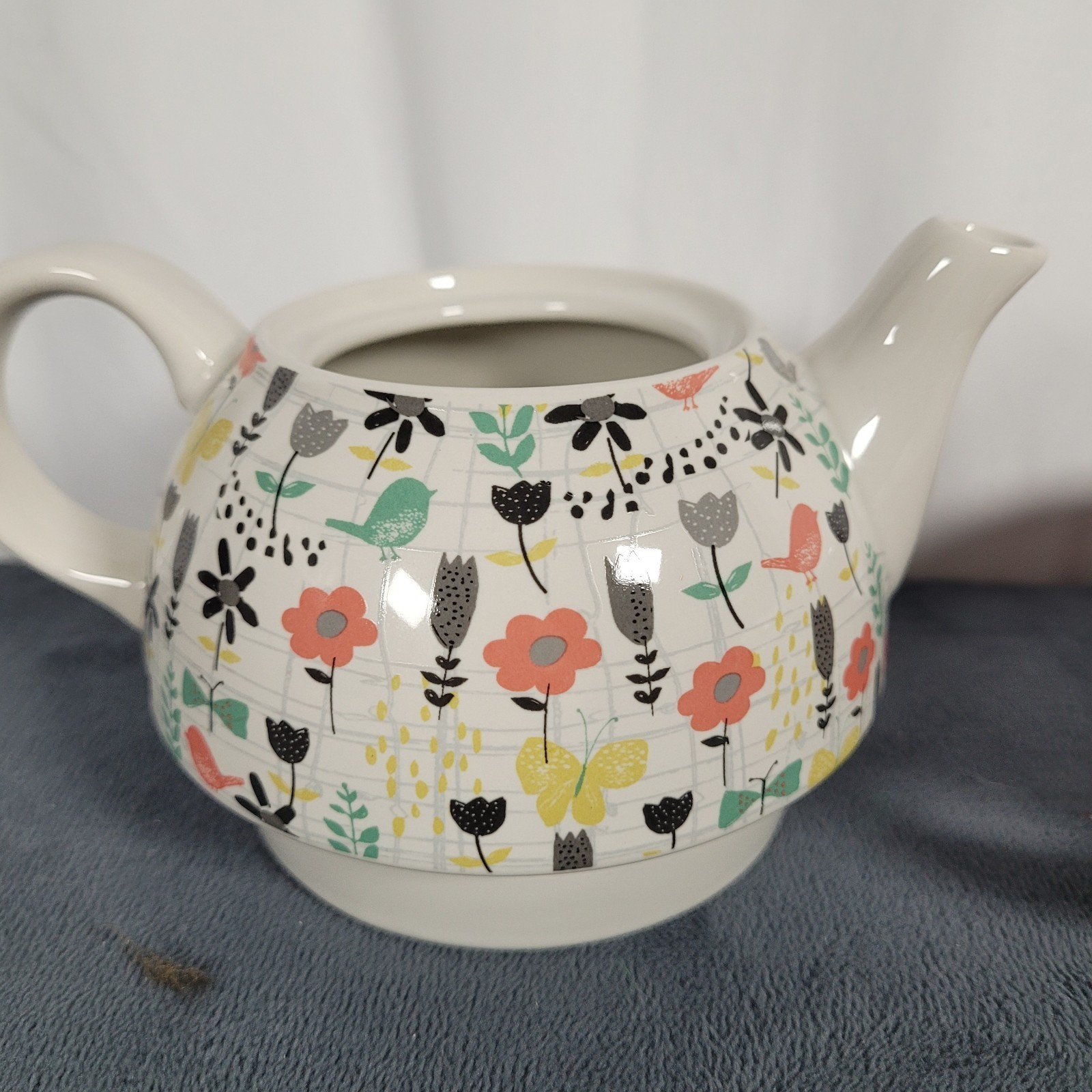 Pavilion Gift Bloom Tea for One Stacked Teapot Cup Amylee Weeks Butterflies Bird