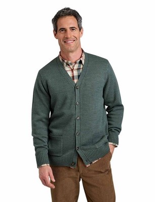 Herren Grobstrick Wollmischung Strickjacke klassischer Knopfleiste Stil von Tootal