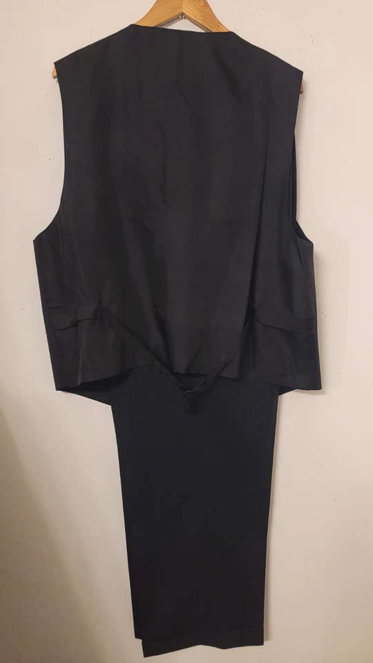 Ralph Lauren 3 изделия костюм мужской 48R синий в полоску шерсти куртка брюки 44 x 30 * недостаток - Изображение 4 из 4