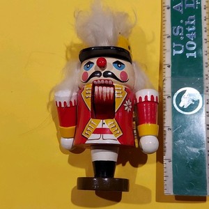 Hand Painted Wooden Nutcracker Soldier Figurine 5in Christmas vintage EXL
