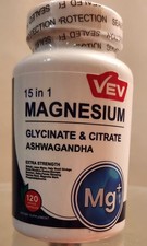 Magnesium Glycinate Capsules High Strength 1040mg Fatigue Bone Health 120 caps 0.06 per thousand milligrams
