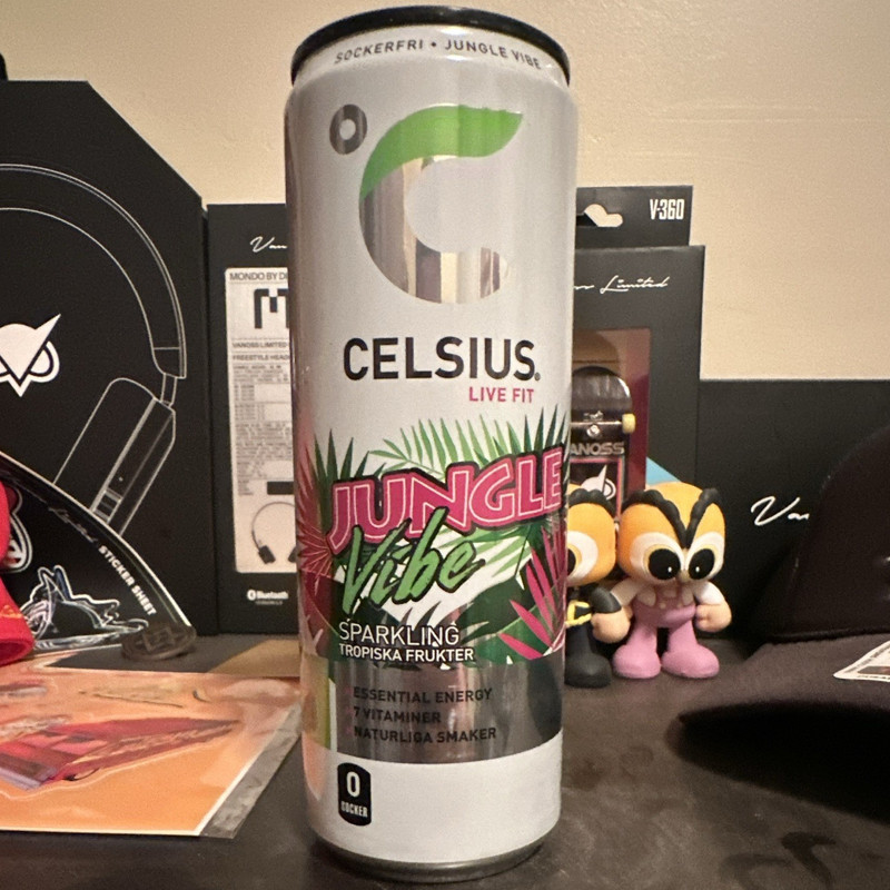 Celsius Jungle Vibe Sparkling Energy Drink 355 ml Can. Imported From Sweden.