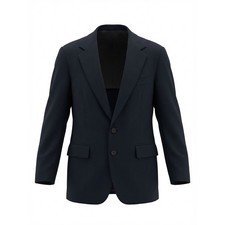 Classic Collection Mens Black Two Button Blazer Sport Coat Business Suit