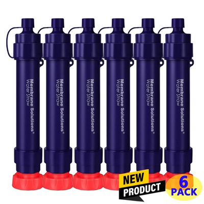 #ad 6 Pack Personal Water Filter Straw Survival Water Filtration PurifierEmergency $45.74