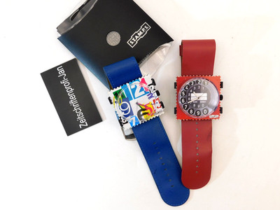 Stamps 2er Pack Armbanduhr Zifferblatt Call me+Colorful Walls Lederarmband