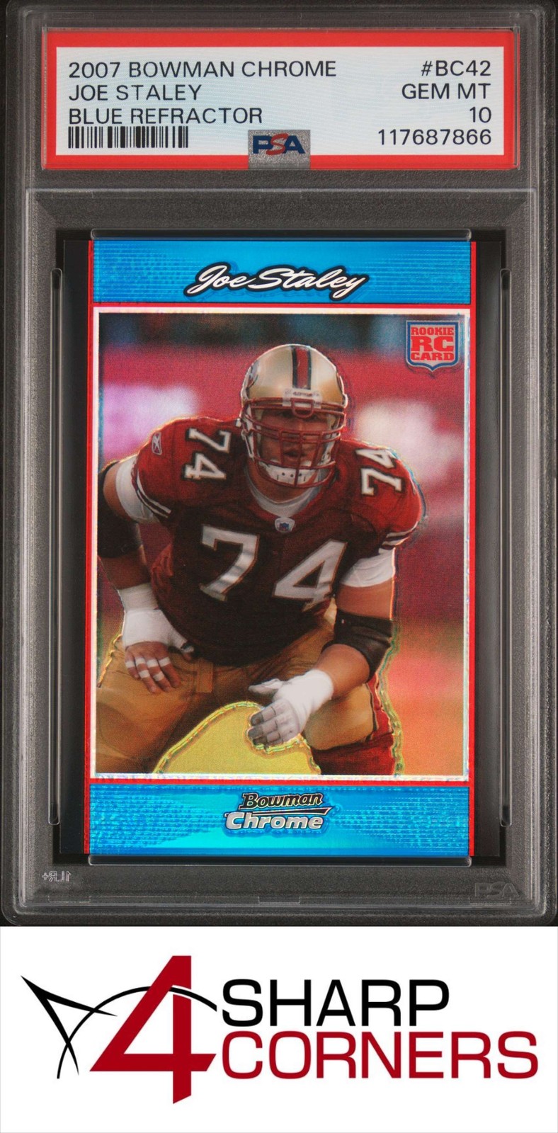 Joe Staley Bowman Chrome #BC42 Blue Refractor