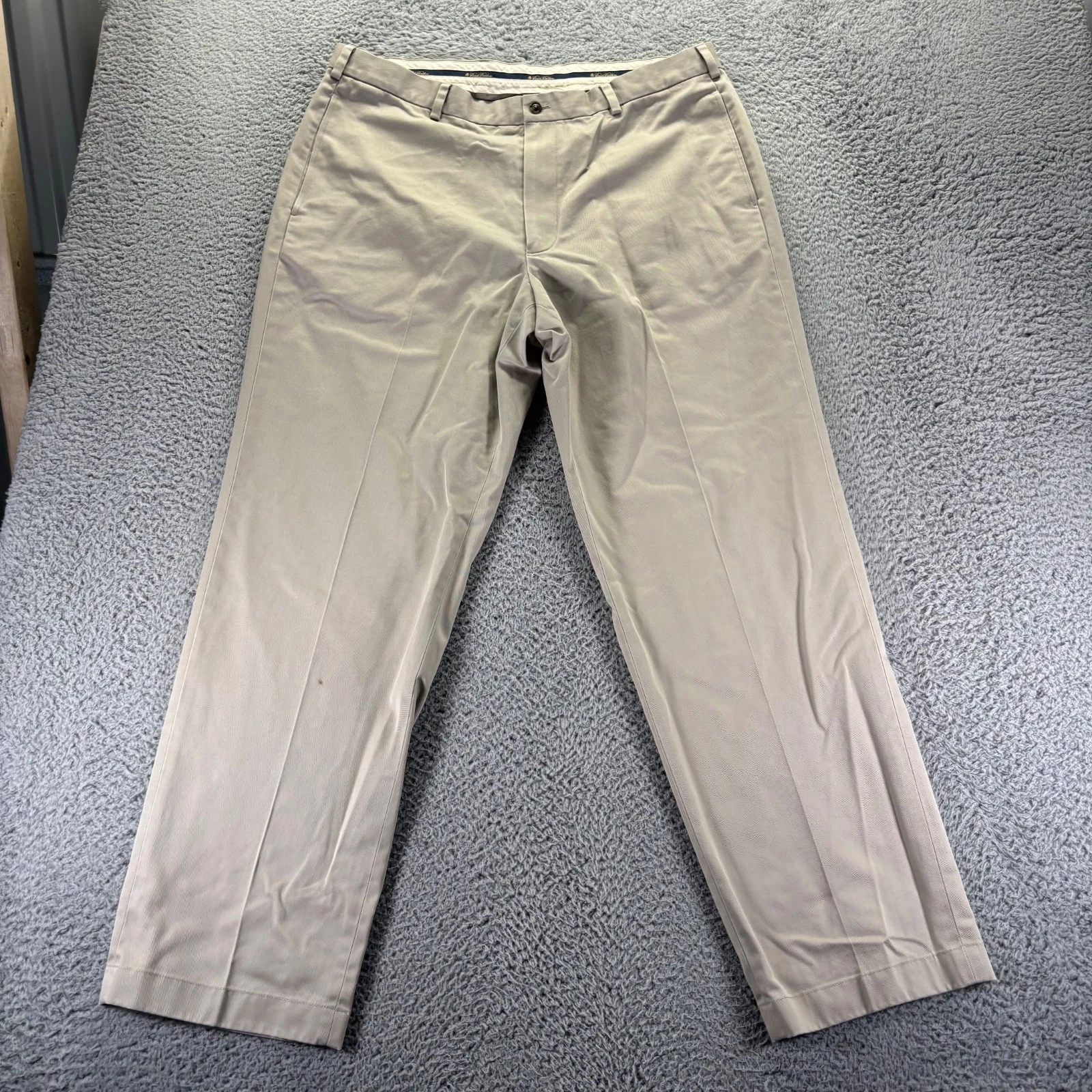 Brooks Brothers Chino Pants Mens 38x32 Beige Cotton Advantage Chino Hudson Fit