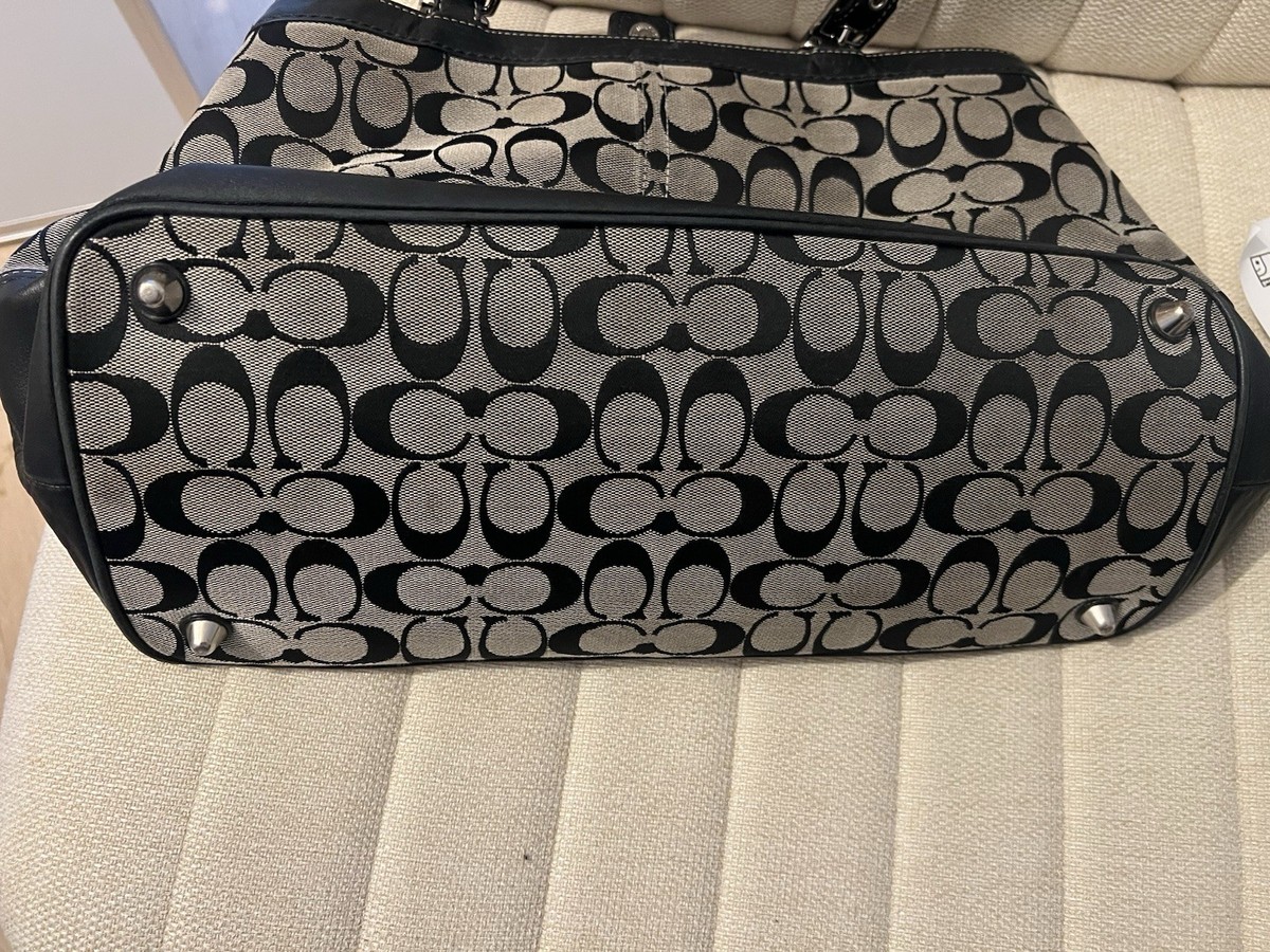 Black Coach Hampton Signature Jacquard tote bag | eBay
