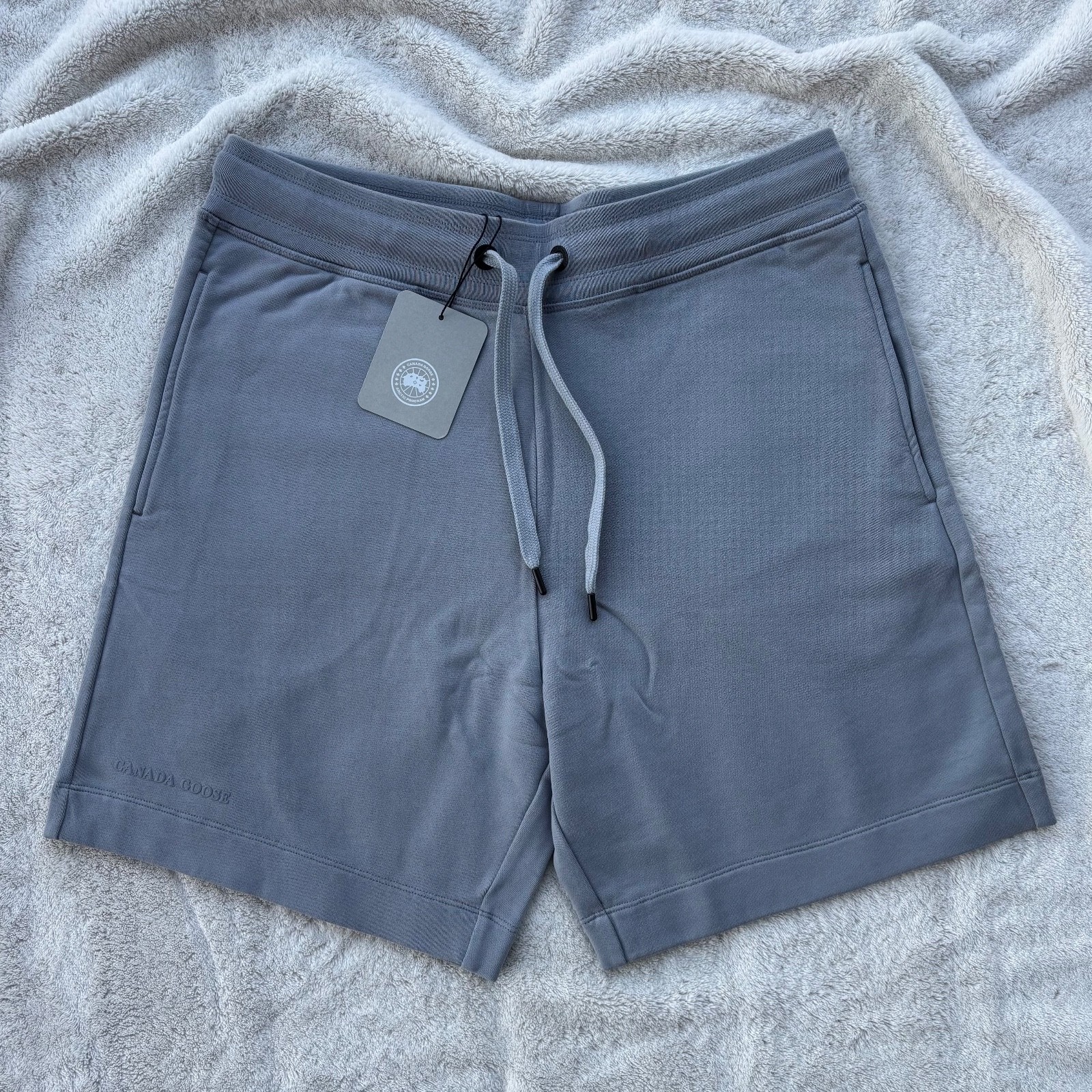 Canada Goose Ozone Blue Huron Logo Sweat Shorts - Small - Authentic - New