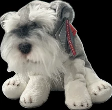 F.A.O Schwarz Schnauzer Dog Puppy Plush with Red Scarf