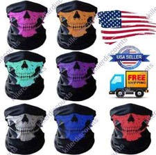 Skull Balaclava Face Mask Gaiter Neck Biker Bandana Winter Sport SPF40