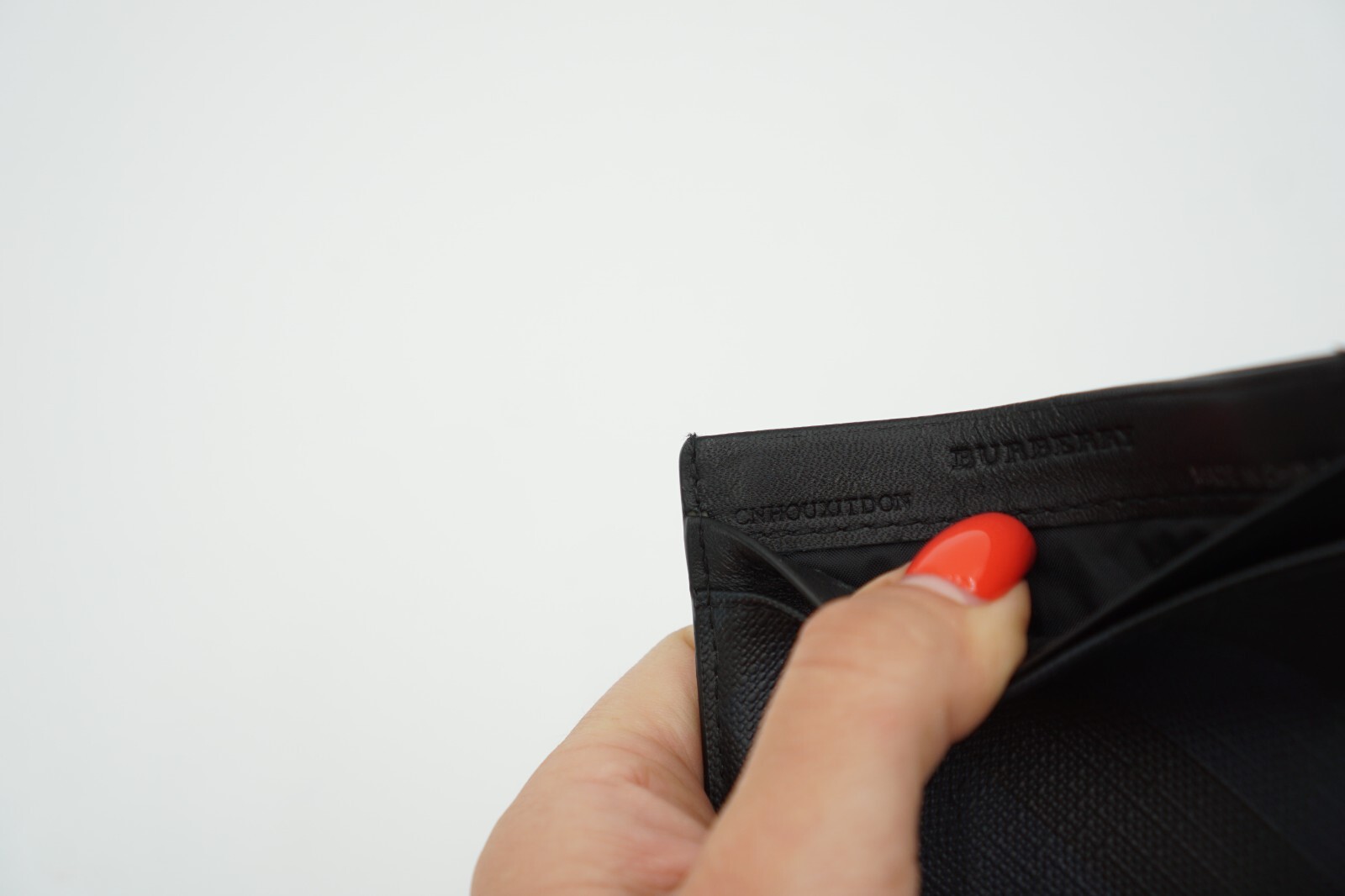 Burberry Check Card Case Navy in Leather image 9
