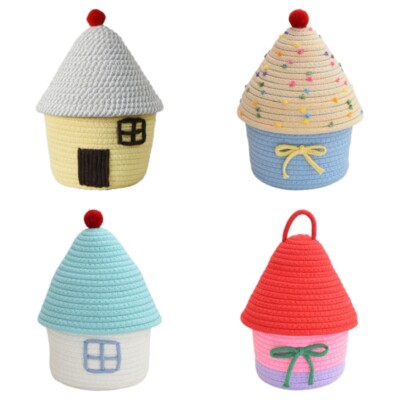 Handmade Cotton Storage Bin for Bedroom Clothes and Living Room Organization