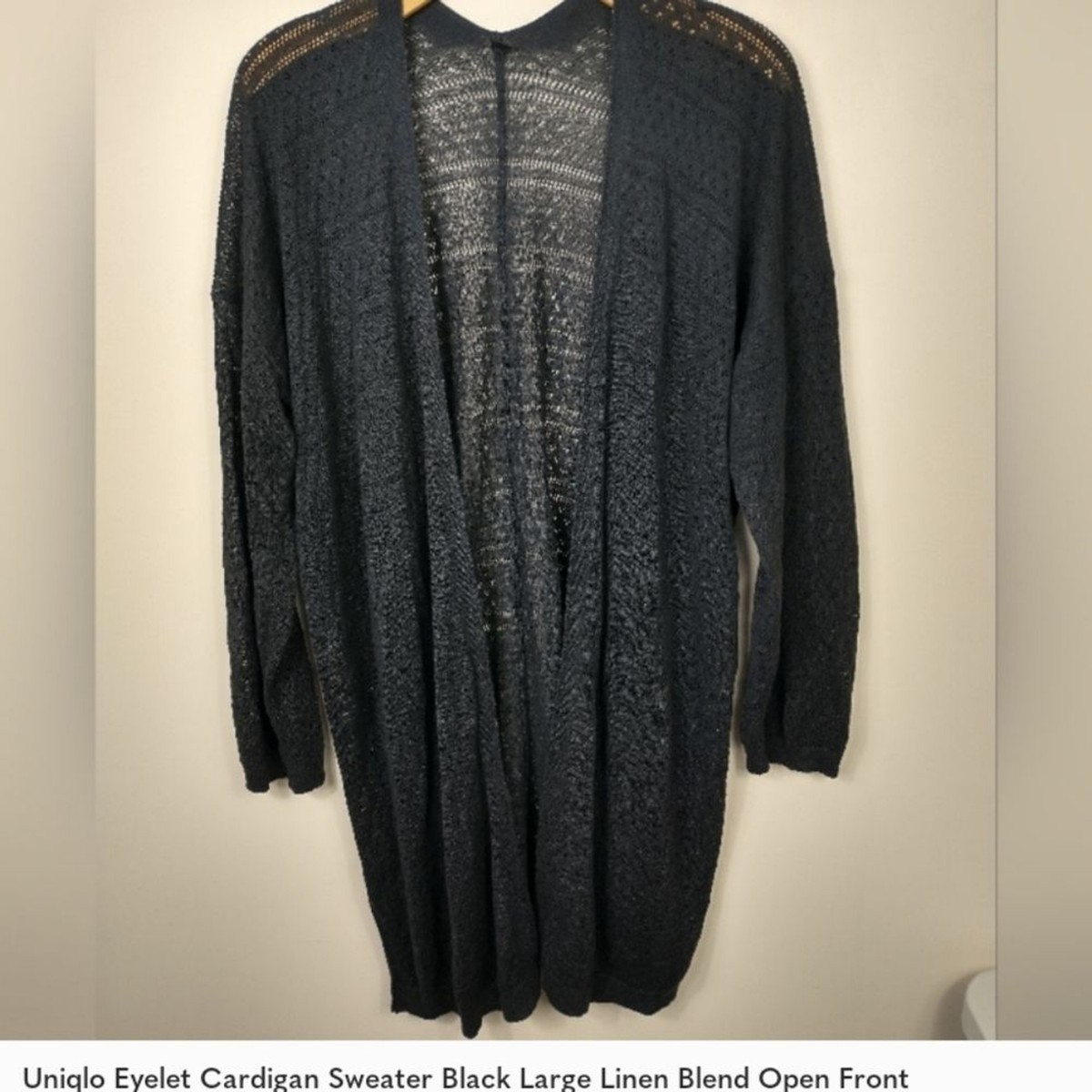 Ladies Cardigan Linen Blend Long Cardigan Sweater Uniqlo Womens