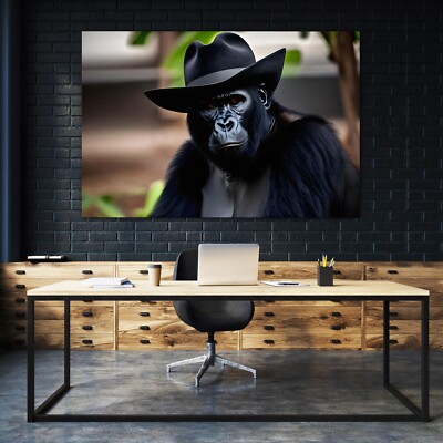 WANDBILD GORILLA AFFE TIER , MODERN KUNST  ACRYLGLAS LEINWAND POSTER BILDER DECO