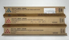Genuine Ricoh Savin Lanier Toner - Lot of 3 - 1 Cyan, 2 Magenta - Brand NEW