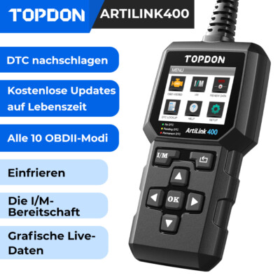 NEU TOPDON AL400 KFZ Profi OBD2 Diagnosegerät Auslesegerät für VW BMW Benz Opel