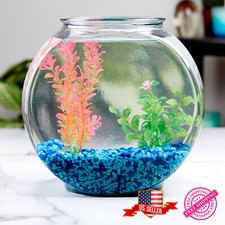 Aquarium 1Gallon Fish Tank Betta Bowl Shatterproof Plastic Crystal Clear Clarity