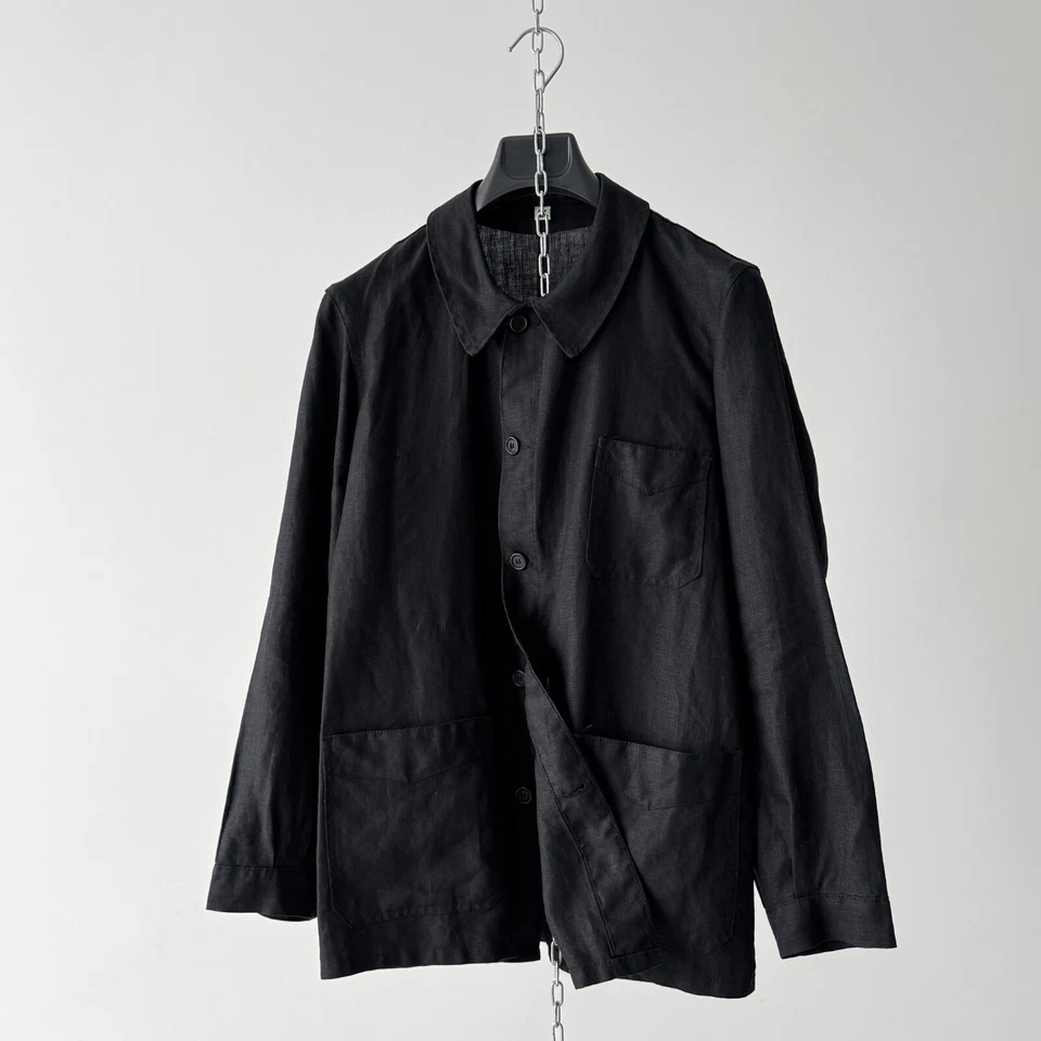 Anatomica French Work Linen Black Chore Jacket Size 44 (S) - Изображение 4 из 4