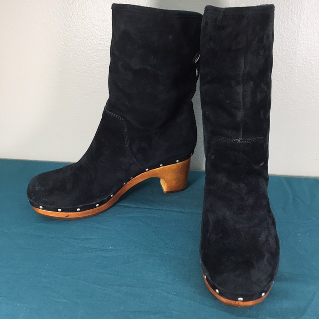 womens black leather uggs