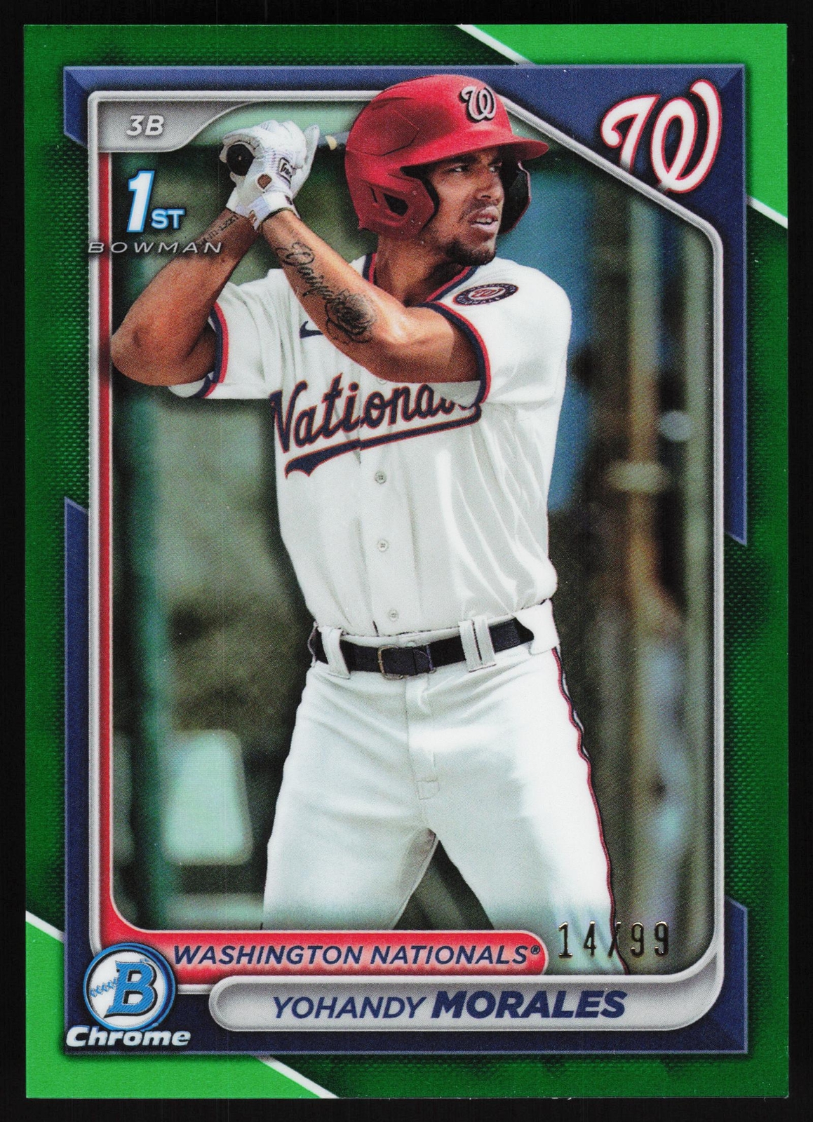2024 Bowman Yohandy Morales #BCP-52 Chrome Green Refractor #/99 1st Bowman