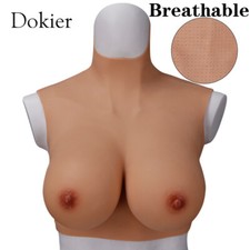 Dokier Realistic Silicone Breast Forms Chest Plate Breastplate Fake Boobs Tits