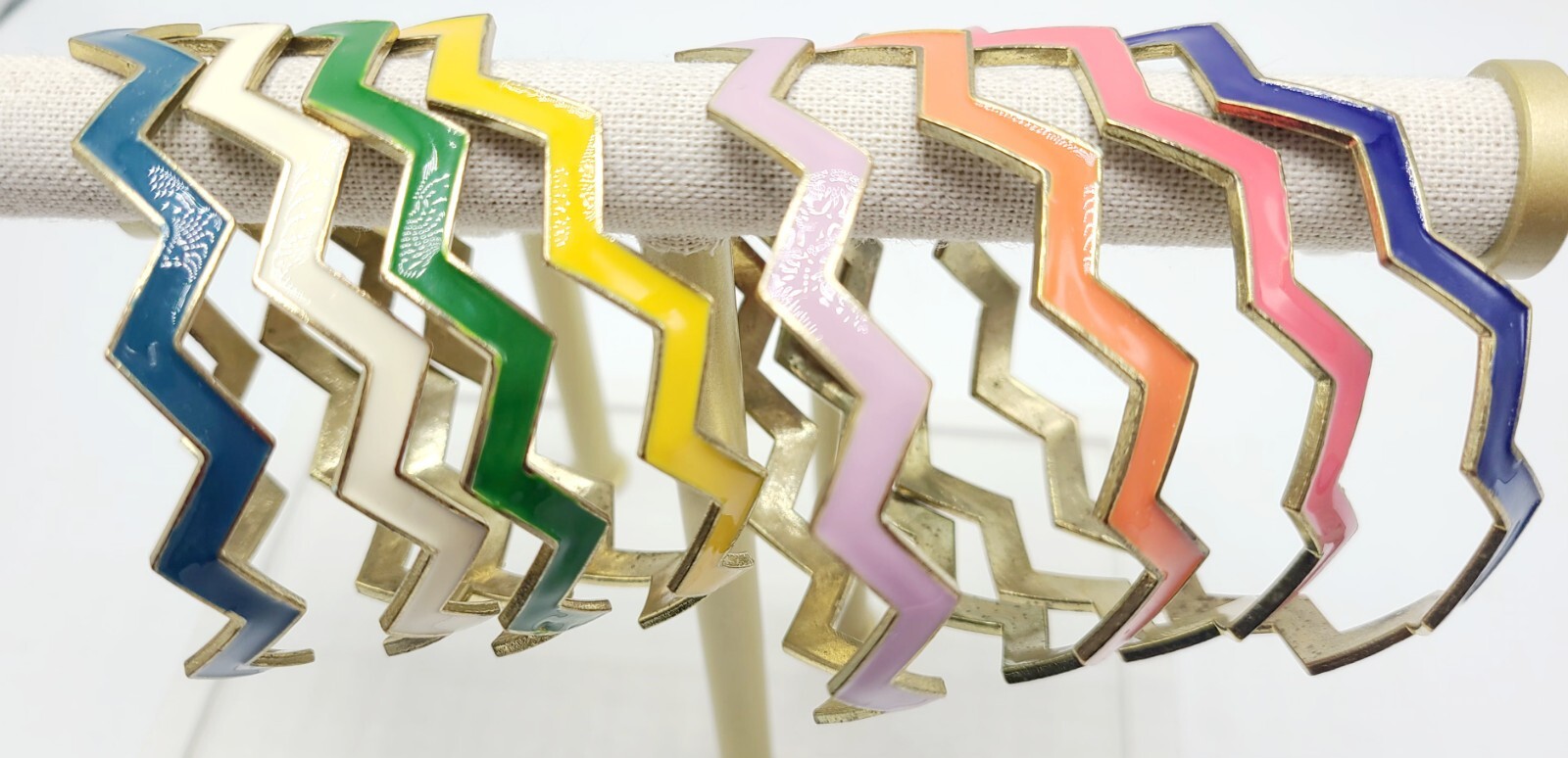 8 Chevron Stackable Bangle Bracelets In Multicolo… - image 3