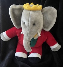 14" Plush Babar the Elephant King Stuffed Animal Stuffy by GUND, Inc. 1988 VTG