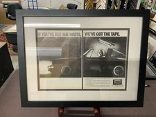 Vtg Maxell Porsche Blown Away 911 Targa 2 Page Print Ad Original NEWLY Framed