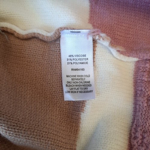 Bass Women Size Small Oversized Sweater Batwing Sleeve Turtleneck Striped A - Picture 4 of 6
