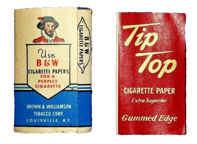 2 Vintage B & W Cigarette Papers & TIP TOP Cigarette Paper Gummed Edge