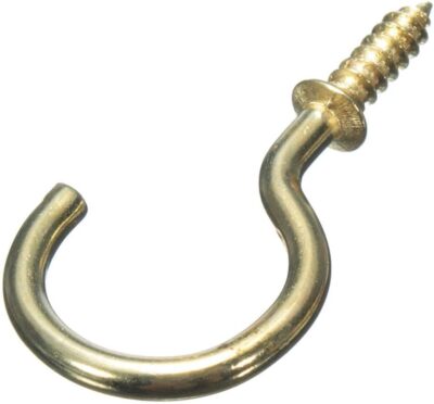 25 mm Messing geschultert Tasse Haken Becher zum Einschrauben Hut Mantel Klammer Medium - 50er Pack