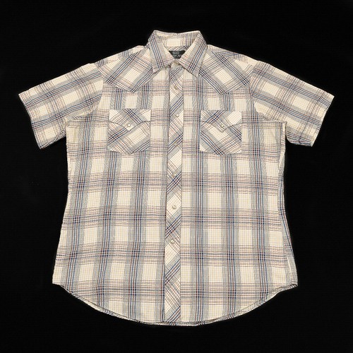 Chemise Western Vintage Années 50 H Bar C - Motif Cheval Perle Et Boutons Pression - Taille S
