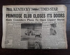 1943 Primrose Country Club Newspaper Headline Illegal Newport KY Gambling