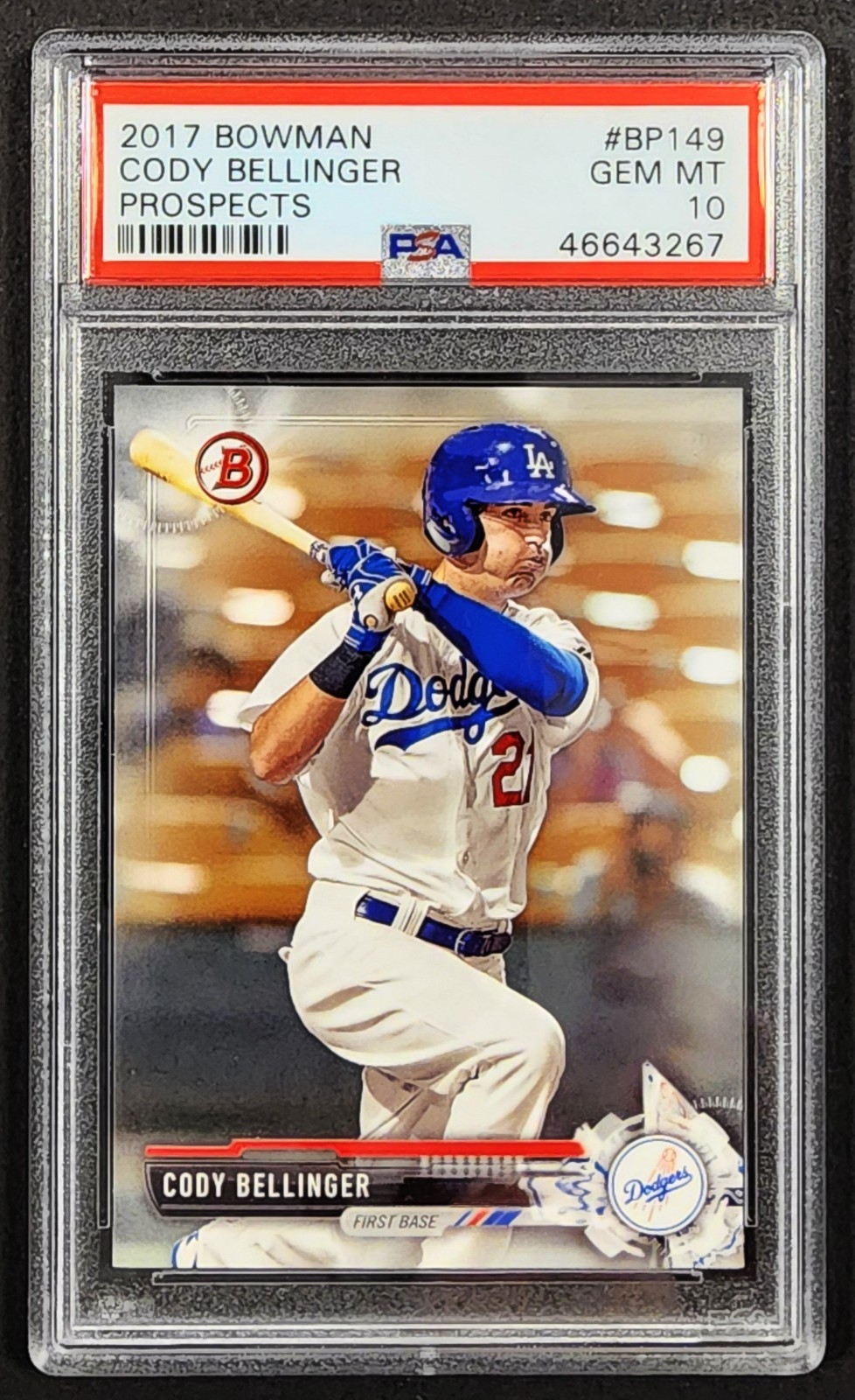 CODY BELLINGER 2017 BOWMAN PROSPECTS ROOKIE PSA 10 GEM MINT LOW POPULATION