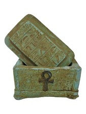 RARE ANCIENT EGYPTIAN ANTIQUE Key of Life Jewelry Box Carved Hieroglyphic