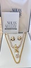 Nib Vintage Nolan Miller Glamour Collection 4 Piece Faux Pearl Rhinestone Set 💎