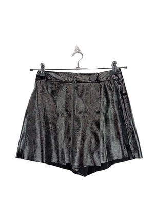 ZARA Short moulant Dames Pantalon court T EU 36 noir style décontracté - Photo 1/4