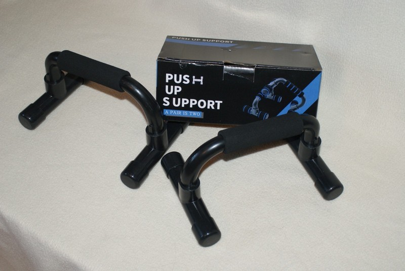 Push Up Support Bars - 1 Pair - Black Tough Plastic - Up to 300 lbs - NEW