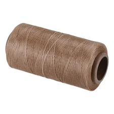 284 Yard 0.8mm 150D Flat Waxed Thread Polyester for Leather Sewing, Brown