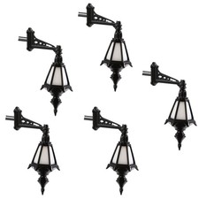 5pcs Evemodel O HO Scale Model Wall Lights Vintage Hexagon Wall Mount Lantern