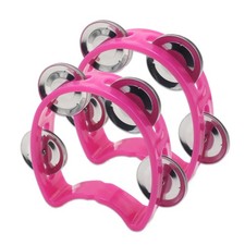 Cheerock 2-Pack Plastic Percussion Handheld Tambourines with 4 Jingle Bells, ...