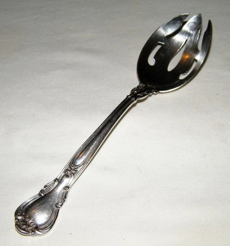 Vintage GORHAM STERLING SILVER "CHANTILLY" SERVING SPOON Pierced~65g~8" Long