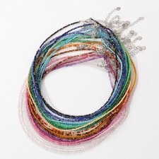 Mini Beaded Necklace Faceted Quartz Stone 2mm Adjustable Length Jewelry