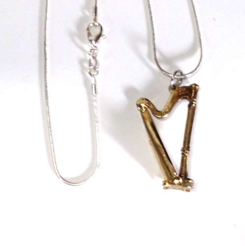 HARP PENDANT  1.5"  PENDANT  ON  SILVER PLATE CHAIN 18" J88CR XL310