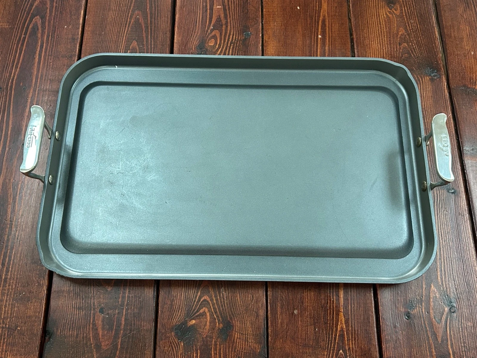 All Clad Stovetop 2 Burner Griddle Hard Anodized Nonstick Cookware 13 x 20