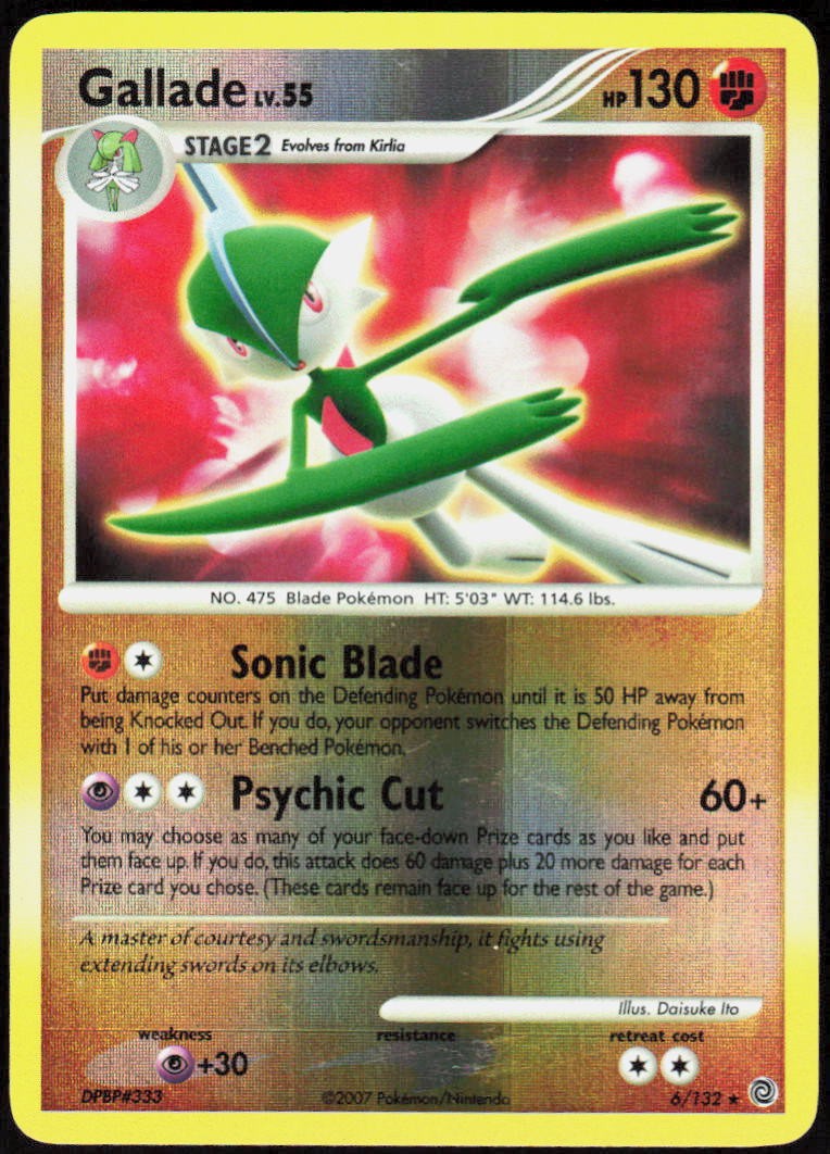Gallade 6/132 Reverse Holofoil Holo Rare Secret Wonders LP Pokemon