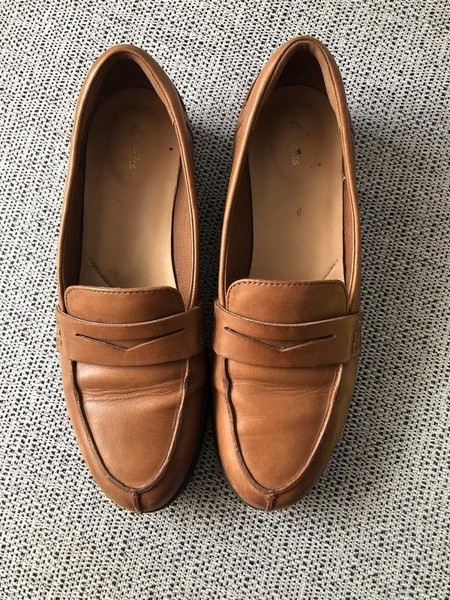 Women Clarks Boots Brown Leather 39 #7B3P