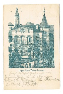 Cartolina Lauban Luban Loggia "Jsis" Oriente Massoneria Lega Segreta Bassa Slesia 1919